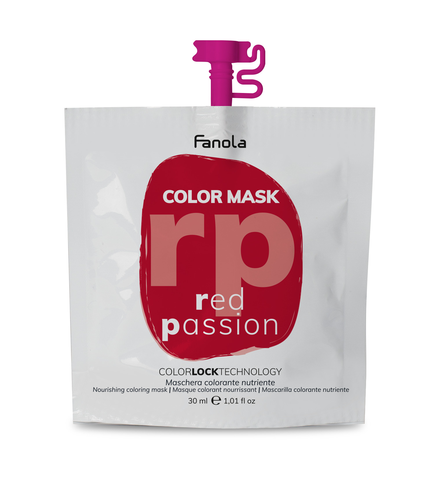 Fanola Color Mask Red — зволожуюча тонуюча маска для волосся, 30 мл